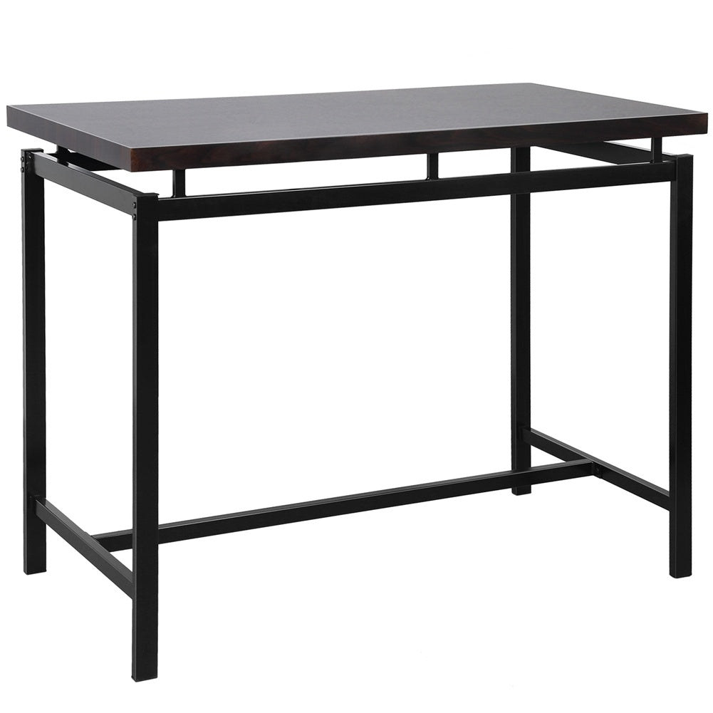 5pcs Set Dining Table Set 4 Chairs Metal Kitchen Room Furniture Black
