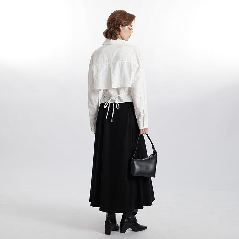 European And American Fake Two Pieces Shirts Women's Loose Preppy Style Stylish Shirt