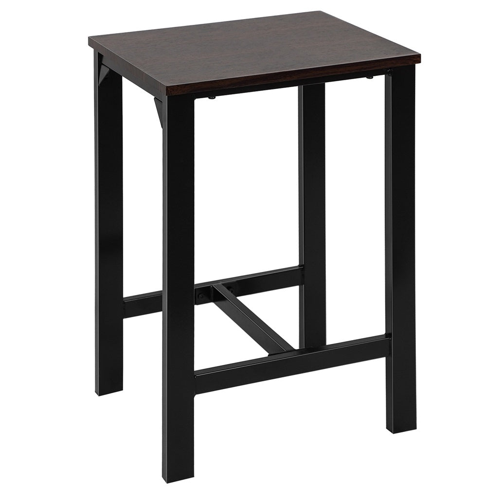 5pcs Set Dining Table Set 4 Chairs Metal Kitchen Room Furniture Black