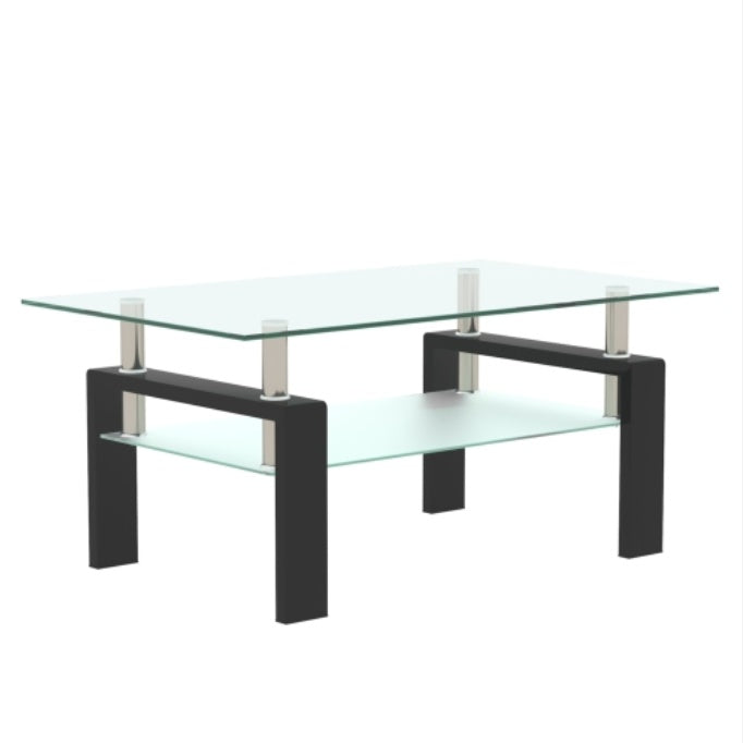 Rectangle Black Glass Coffee Table, Center Tables For Living Room