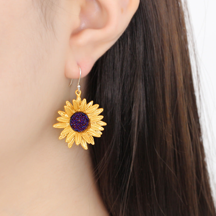 Niche Sunflower Ear Hook Jewelry